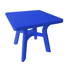 EKM DESIGN - Mesa Auxiliar Cuadrada Plástica 80x80x70.5 Azul