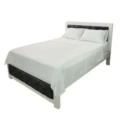 HOGARETO - Juego de Sábanas Cama Doble Microfibra Blanco