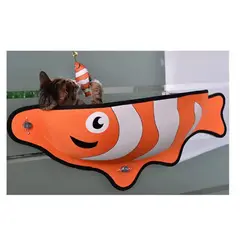 SOLEPET - Cama Alcolchada Para Mascotas Ventana Pez Naranja