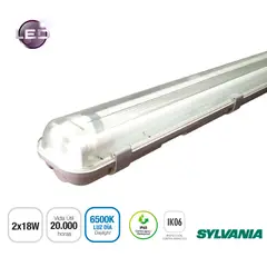 SYLVANIA - Lampara Hermetica Led 3200 Lúmenes 2x18w Ip65 Ik06
