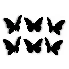 JUST HOME COLLECTION - Set de 6 Apliques Mariposas 11x9 cm Negro Allegr