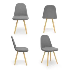 HOGAR VENECIA - Set X4 Sillas Matiz Tela 84X48.5X55 Gris