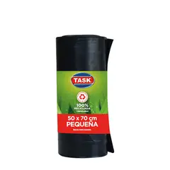 TASK - Bolsa Basura 50x70cm Rollo X50Und Pequeña Negro