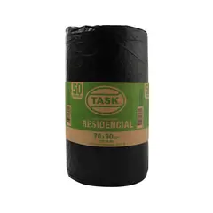 TASK - Bolsa Basura 70X90cm 50 Unidades Residencial Negra