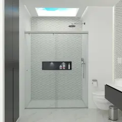 AMBIENTES Y SOLUCIONES - División De Baño 170.1-180 cm x 180 cm Platinum Corre 6 mm