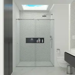 AMBIENTES Y SOLUCIONES - División De Baño 80-90 cm x 180 cm Premium Barra 6 mm