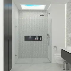 AMBIENTES Y SOLUCIONES - División De Baño 70.1-80 cm x 180 cm Amiga Batiente 6 mm
