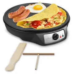 NUTRICHEF - Plancha Eléctrica Y Crepera 12 Pulgadas