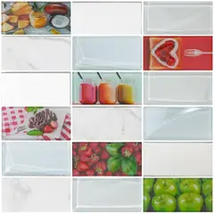 DAR CERAMICS - Mosaico Vidrio- Acero Inoxidable Marmol Tropic 30x30cm Multicolor