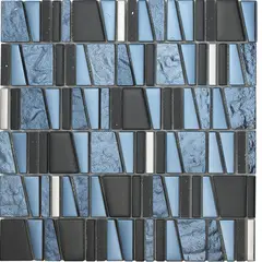 DAR CERAMICS - Mosaico Vidrio Marmol Trevisso 30.3x30cm Negro