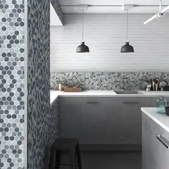 VIDREPUR - Mosaico Vidrio Stones 30.7x31.7cm Gris. Azul