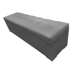 NEW CONFORT - Puff Baúl Prisma 140x40x40 Paño Gris
