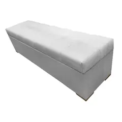 NEW CONFORT - Puff Baúl Prisma 140x40x40 Paño Blanco