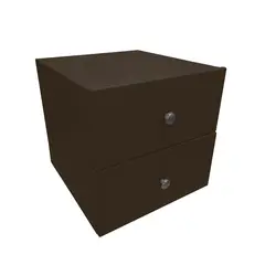 NEW CONFORT - Mesa de Noche 2 Cajones 50x40x40 Ecocuero Café