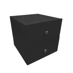 NEW CONFORT - Mesa de Noche 2 Cajones 50x40x40 Ecocuero Negro
