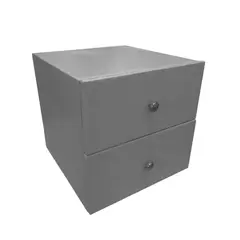 NEW CONFORT - Mesa de Noche 2 Cajones 50x40x40 Ecocuero Gris