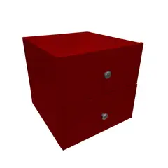 NEW CONFORT - Mesa de Noche 2 Cajones 50x40x40 Ecocuero Rojo