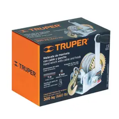 TRUPER - Malacate de Manivela con Cable Capacidad 300 kg