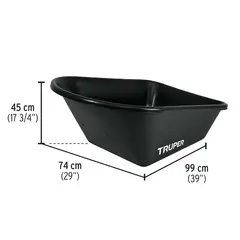 TRUPER - Carretilla 6 Ft3 Plastica Rueda Antipinchazo