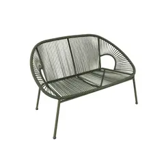 JUST HOME COLLECTION - Sofá Exterior Doble Rattan Sintético Verde