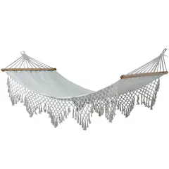 JUST HOME COLLECTION - Hamaca Con Flecos Algodón Bahamas Beige 100 X 200 Cm