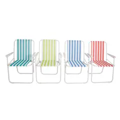 KLIMBER - Silla Playa Alta Plegable Spring Metal Multicolor