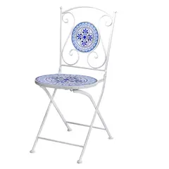 JUST HOME COLLECTION - Silla Mosaico Metal Grace Bay Azul