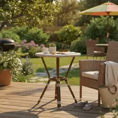 JUST HOME COLLECTION - Mesa Balcón Aluminio/Rattan Sint Paris Taupe