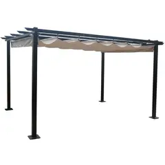 JUST HOME COLLECTION - Pérgola Retráctil Textil Taupe 300 X 400 cm