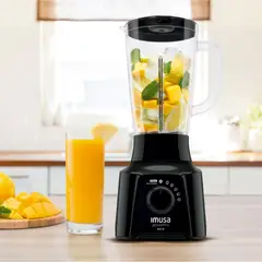 IMUSA - Licuadora Powermix Plus, 5 Velocidades, 2L, 550 Watts, Negra