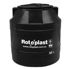 ROTOPLAST - Tanque Botella De 300 L Negro C.T. C.Acc