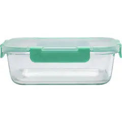 JUST HOME COLLECTION - Contenedor Vidrio Rectangular 1 Litro Tapa Clip