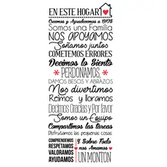 VINILOVERS - Vinilo Decorativo En Este Hogar Negro - Rojo