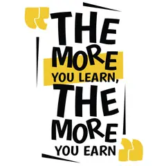 VINILOVERS - Vinilo Decorativo The More You Learn Amarillo - Negro