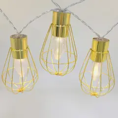 undefined - Guirnalda Luz Calida Solar Cage 10 Luces Cobre