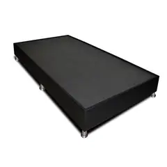 MUEBLES ONLINE - Base Cama Dreamer Tipo Cuero Semidoble 120x190 Negro
