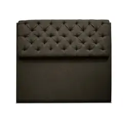 MUEBLES ONLINE - Cabecero Dreamer de Piso Lino para Cama Doble 140x120 Café