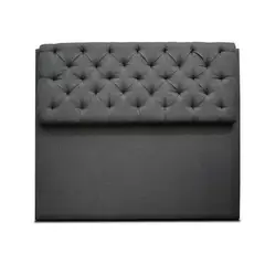 MUEBLES ONLINE - Cabecero Dreamer de Piso Lino para Cama Doble 140x120 Gris