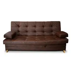 MUEBLES ONLINE - Sofá Cama Balmain Multifuncional 5 Posiciones 95X60X185 Tipo Cuero Café
