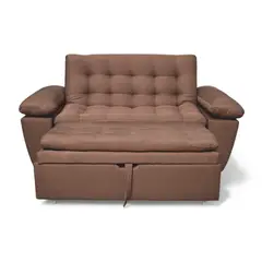 MUEBLES ONLINE - Sofá Cama Mirano con Pillow Tela 95x90x190 Café