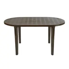 VANYPLAS - Mesa Ovalada Plástica Wengué 141x80x70 Cm