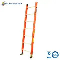 GENERICO - Escalera Certificada 2.10 m 7 P Sencilla Dieléctrica Tipo IA 136 kg