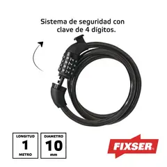 FIXSER - Guaya De Seguridad Con Sistema De Clave