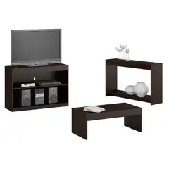 MULTIMOVEIS - Combo Rack TV + Mesa Lateral + Mesa de Centro Wengue