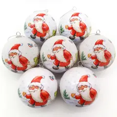 DEAR SANTA - Bolas de navidad x7 Esferas 7.5cm Papá noel