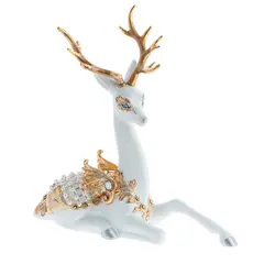 DEAR SANTA - Reno Antifaz 37 cm Blanco/Dorado de Navidad