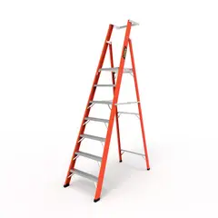 HORN - Escalera 7 P Plataforma Fibra de Vidrio 300 lb