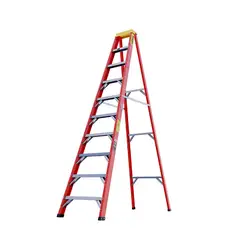 HORN - Escalera 10 P Tijera Fibra de Vidrio 300 lb