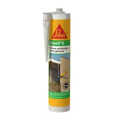 SIKA - Sikasil-E Silicona Antihongos Sello Juntas Vidrio Transparente 280ml
