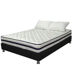 ALL STAR - Colchón Doble Texas + Base Cama + Almohadas